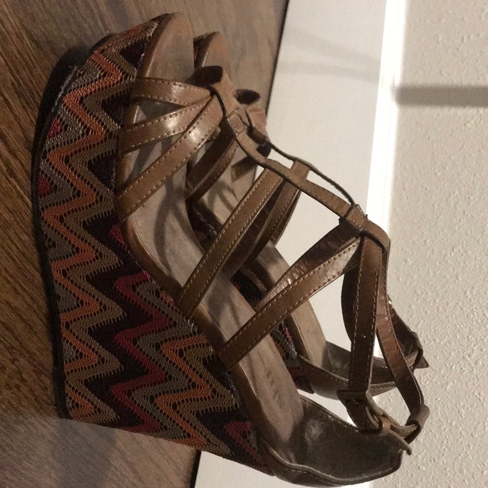 Wedge colorful heels
